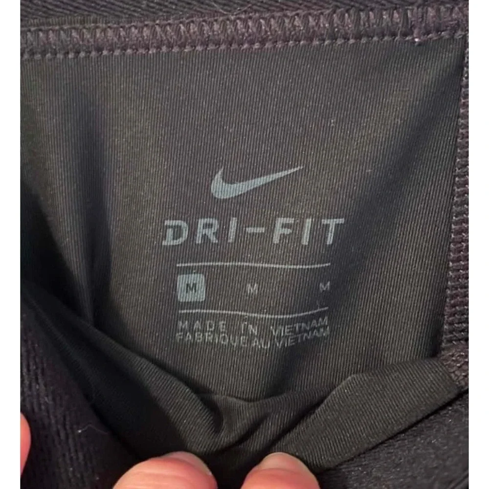 Nike Pro Leggings Kids Medium Black Excellent Dri-FIT Cropped Swoosh Print